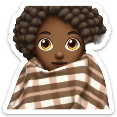 Black gurl with a blanket sticker