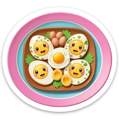 Toki Doki kawaii SPAM and eggs plate sticker