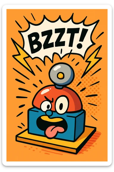 a buzzer making a funny sound in comic style sticker