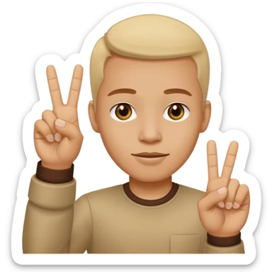 Yvl hand sign only 3 fingers up sticker