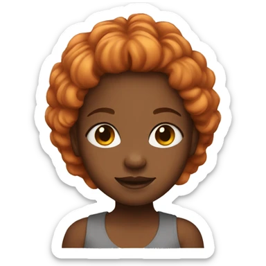 Cute black girl with ginger hair sticker