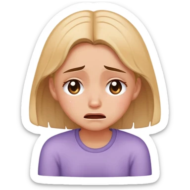 the girl sits and cries sticker