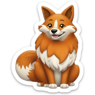 Un renard qui fait un doit sticker