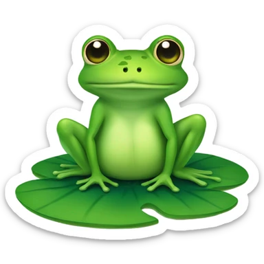 frog on lily pad  sticker
