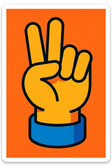 cartoon style hand gesture with the fourth finger (ring finger) hidden sticker