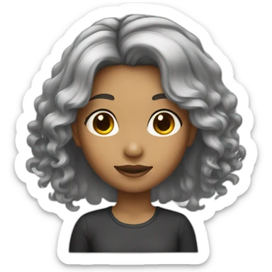 girl hair with grey roots sticker