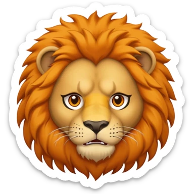 human in a lion costume, the lion face might be a little angry sticker