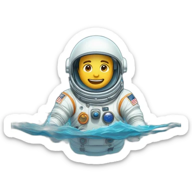 Astronaute qui nage dans l'eau sticker