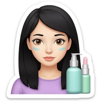 latina black hair cute pastel colors skin care sticker