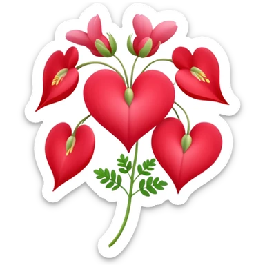 Dicentra spectabilis in red sticker
