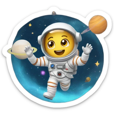 space-student-floating-in-space-with-galaxy sticker