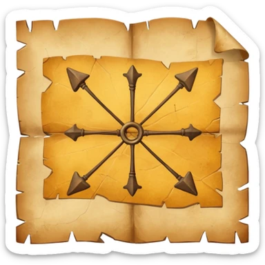 aged parchment map with X marked treasure map. sticker