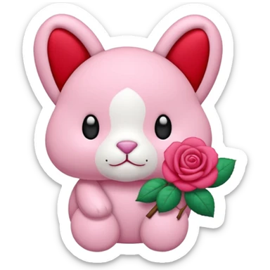 Labubu rose barette sticker