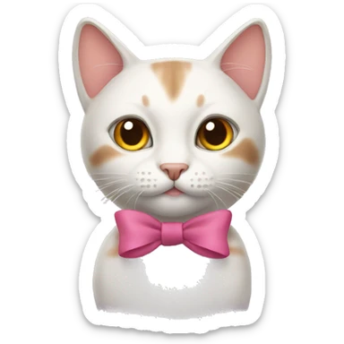 cat with a bow on its head  sticker