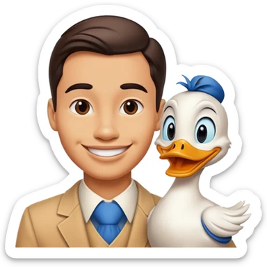 Human with donald duck sticker