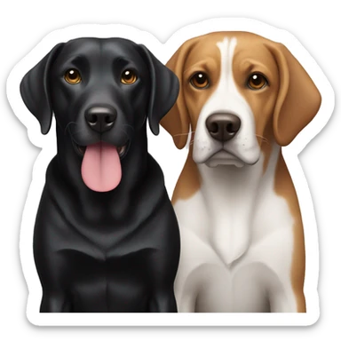 black lab and beagle  sticker