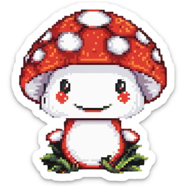 Super Mario red and white mushroom power up sticker