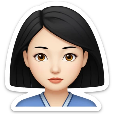 Que sea una mujer blanca pelo negro y medio achinada sticker