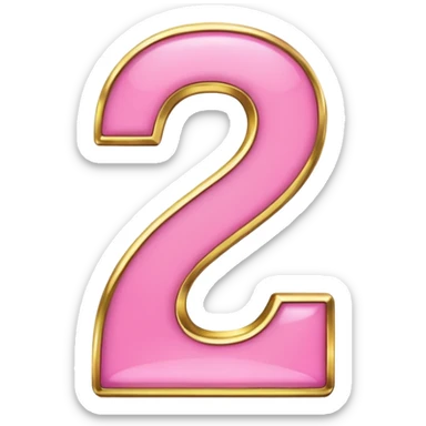 number four in pink and golden  sticker