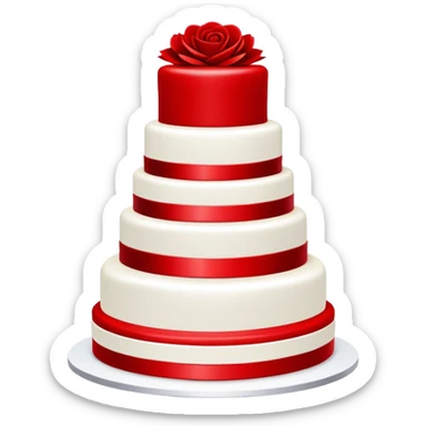 Bright red wedding cake, three tiers, completely red with no white or other colors sticker