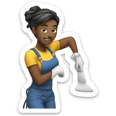Lesbian cleaning a kitchen sticker