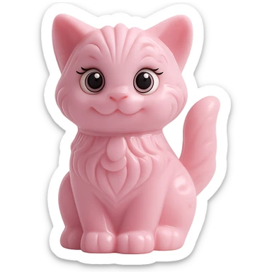 Change the kitten candy to a soft pastel pink color. Keep the background transparent. sticker