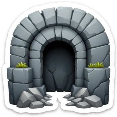 A deep cave entrance surrounded by rugged stone.




















































 sticker