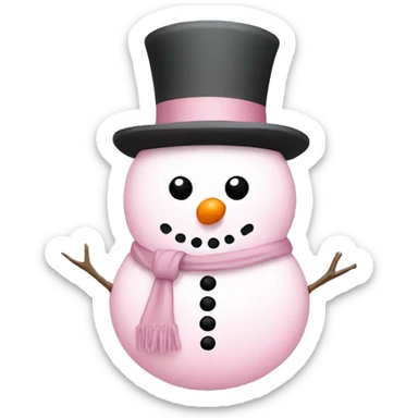 Light Pink snowman sticker