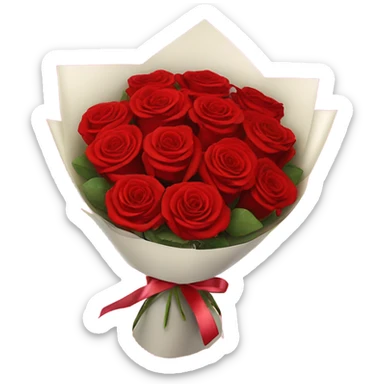 Bouquet of red roses in luxurious package for Valentine’s Day  sticker