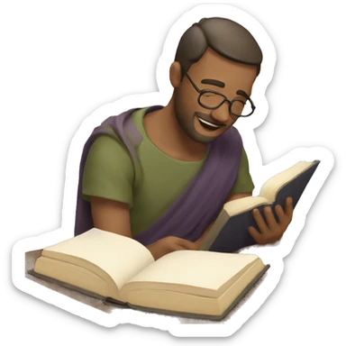 Un hombre leyendo la biblia  sticker