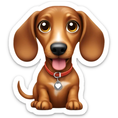 cute daschund dog travelling sticker