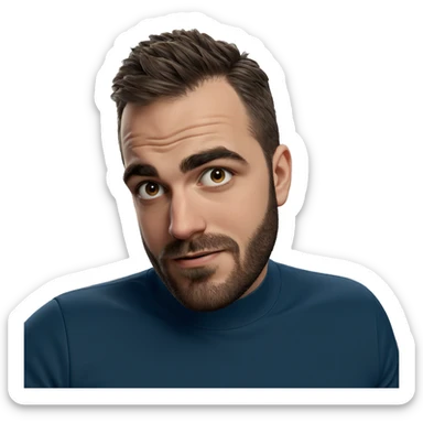 male portrait with facial hair sticker