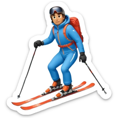 Man Skiing Background Matterhorn sticker