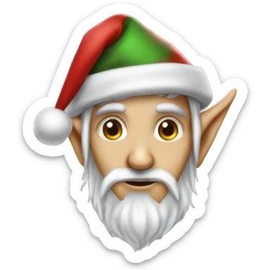 rogue male elf fantasy wearing santa hat sticker
