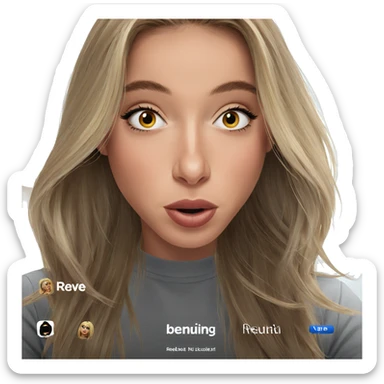 blonde girl portrait looking at viewer sticker