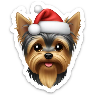 Cute christmas yorkie dog sticker