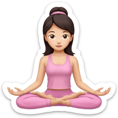 Hair dark yoga girl light pink clothes n sticker