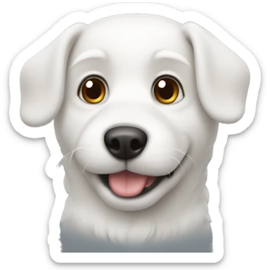 cute white dog sticker