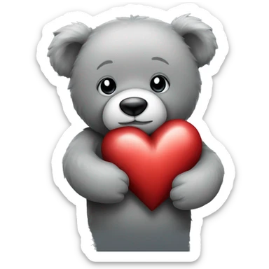realistic-grey-teddy-bear-hugging-heart  sticker