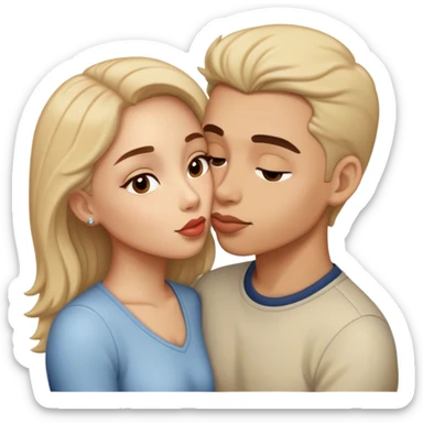 Kissing my love sticker