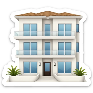 white 3 floor modern luxurious villa sticker