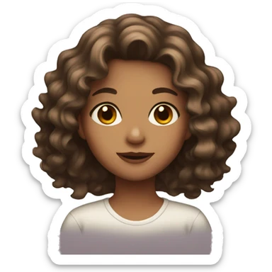 Brown eyed girl with wavy hair sticker