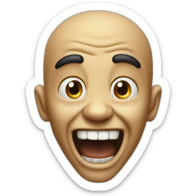 Scary guy laughing malnourished scary sticker