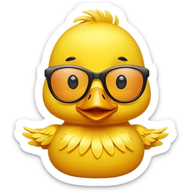 dame un pato amarillo con lentes oscuros sticker