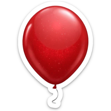 red glitter baloon chat sticker