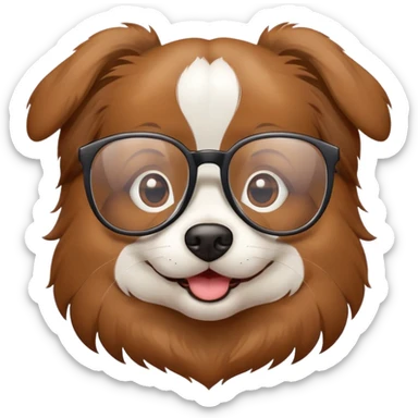 Dog with glasses sticker