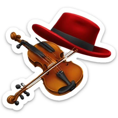 Velvet red fiddler hat sticker
