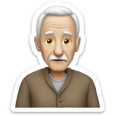Lonely old man on iPad ￼ sticker