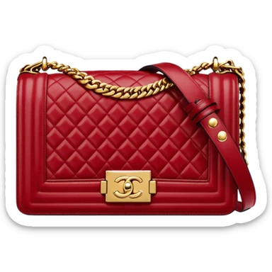 chanel le boy dark red bag gold hardware sticker