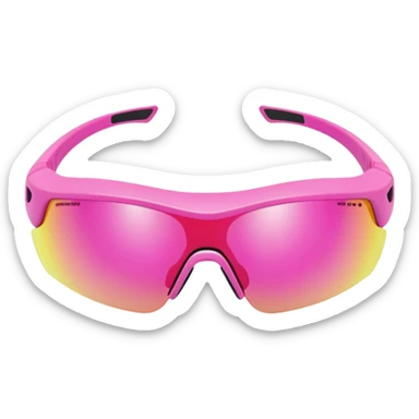 chunky pink sport sunglasses with protective visor lens, substantial build sticker